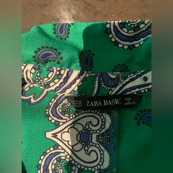 Zara Green and Blue Paisley Short Set - Picture 5 of 6